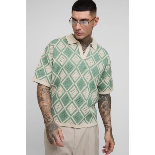 Tall - Polo en crochet - 2XL - Boohooman - Modalova