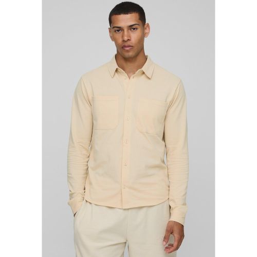 Chemise oversize piqué en jersey - S - Boohooman - Modalova