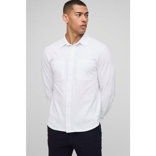 Chemise oversize piqué en jersey - S - Boohooman - Modalova