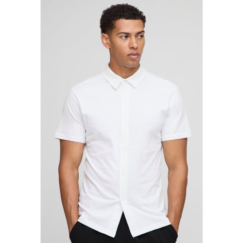 Chemise slim en jersey à manches courtes - S - Boohooman - Modalova