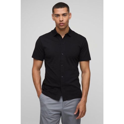 Chemise slim en jersey à manches courtes - S - Boohooman - Modalova