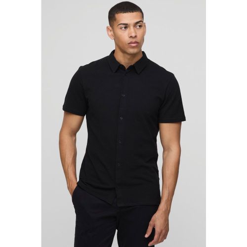 Chemise slim piqué en jersey - S - Boohooman - Modalova
