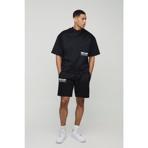Ensemble oversize imprimé avec t-shirt et short - S - Boohooman - Modalova