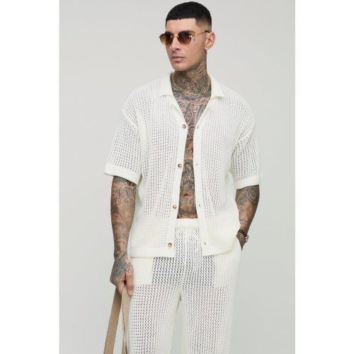 Tall - Ensemble oversize avec chemise en maille et pantalon large - 2XL - Boohooman - Modalova