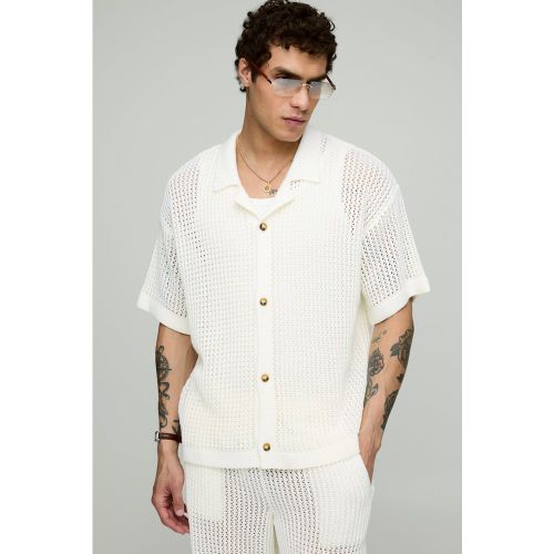Ensemble oversize avec chemise en maille et pantalon large - S - Boohooman - Modalova