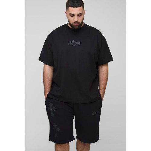 Grande taille - Ensemble oversize à imprimé croix - 2XL - Boohooman - Modalova