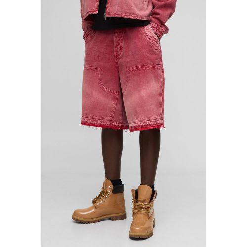 Short en jean charpentier délavé - S - Boohooman - Modalova