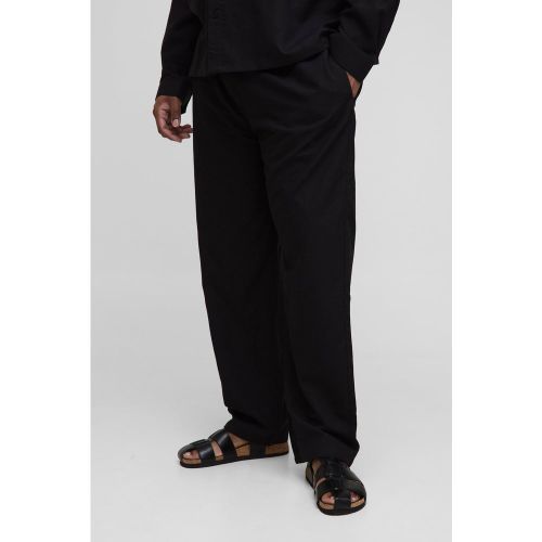 Grande taille - Pantalon droit synthétique à taille élastiquée - 2XL - Boohooman - Modalova