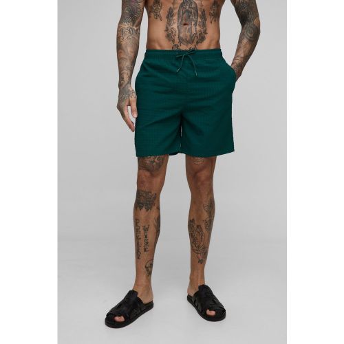 Tall - Short de bain mi-long à carreaux - 2XL - Boohooman - Modalova