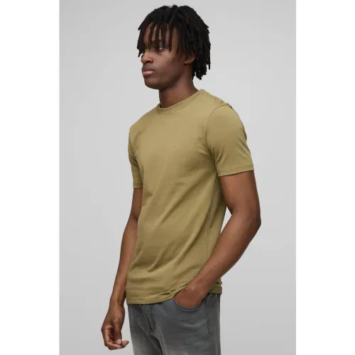 T-shirt moulant à col rond - S - Boohooman - Modalova