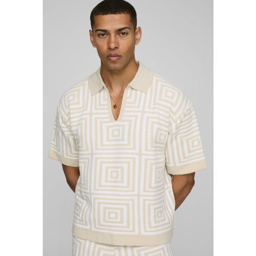 Polo ample en crochet à manches courtes - S - Boohooman - Modalova
