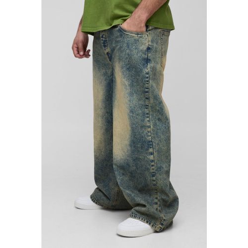 Grande taille - Jean baggy délavé - 38 - Boohooman - Modalova
