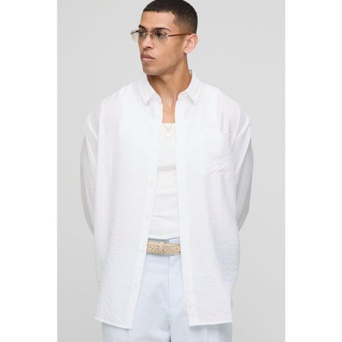 Chemise oversize plissée en viscose à manches longues - S - Boohooman - Modalova