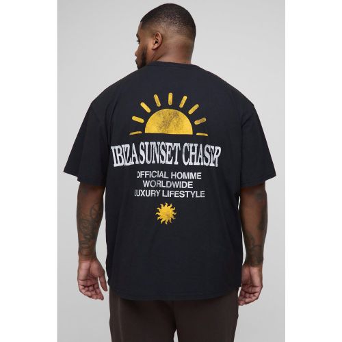 Grande taille - T-shirt oversize délavé à slogan Ibiza - 2XL - Boohooman - Modalova