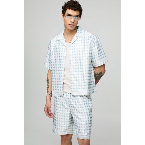 Ensemble oversize satiné à manches courtes - S - Boohooman - Modalova