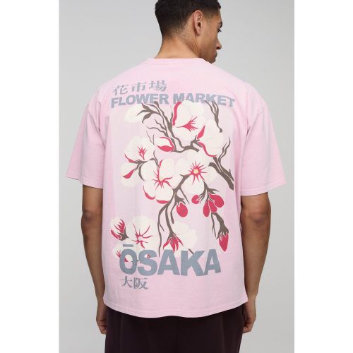 T-shirt oversize délavé fleuri - S - Boohooman - Modalova