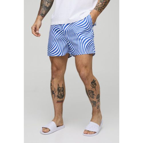 Short de bain court à imprimé abstrait - S - Boohooman - Modalova