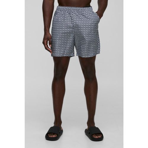 Short de bain mi-long à imprimé abstrait homme - S - Boohooman - Modalova