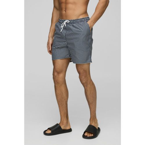 Short de bain mi-long à carreaux - S - Boohooman - Modalova
