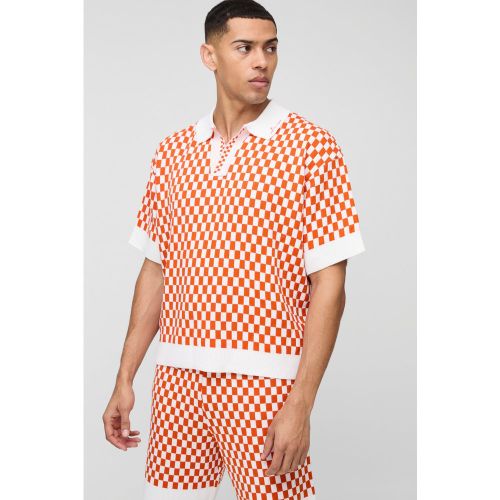 Polo oversize à carreaux - MAN - S - Boohooman - Modalova