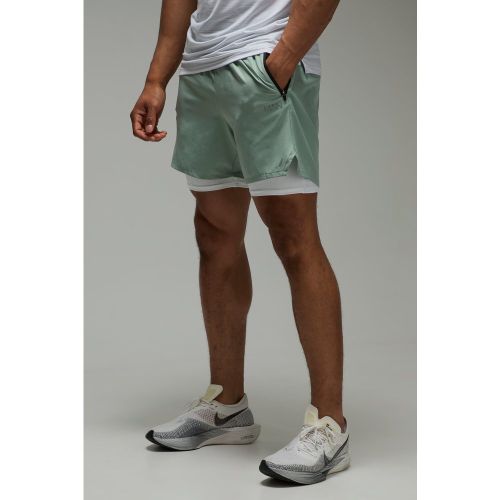 Short stretch perforé 2 en 1 - MAN Active homme - S - Boohooman - Modalova