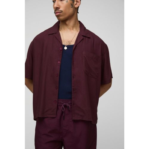 Ensemble oversize en viscose avec chemise oversize et short de bain - S - Boohooman - Modalova