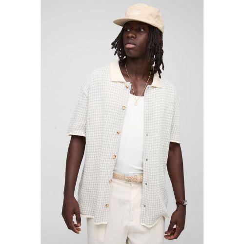 Chemise en maille à motif pied-de-poule - S - Boohooman - Modalova