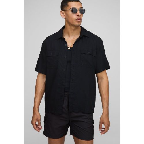 Ensemble oversize en viscose avec chemise cargo et short de bain - S - Boohooman - Modalova