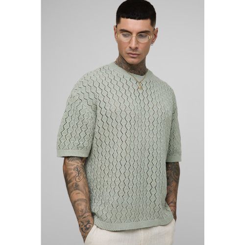 Tall - Ensemble en crochet avec t-shirt et short - 2XL - Boohooman - Modalova