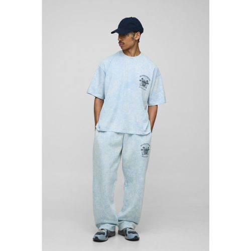 Ensemble oversize délavé avec t-shirt et jogging - S - Boohooman - Modalova