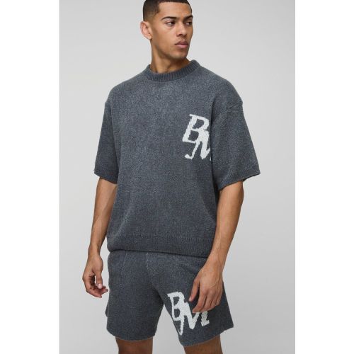 Ensemble en maille avec t-shirt et short - S - Boohooman - Modalova