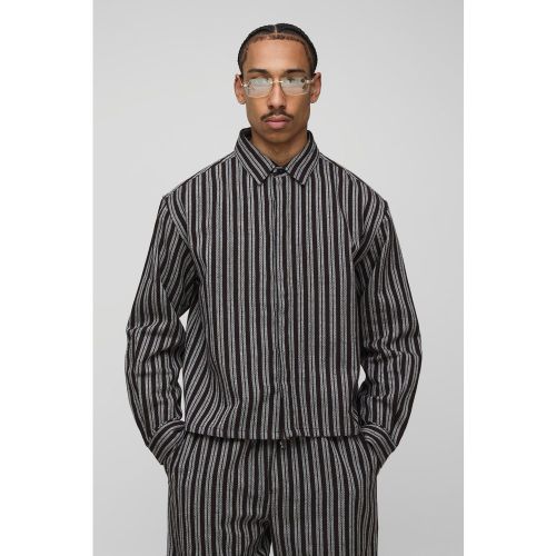 Chemise oversize rayée à manches longues - S - Boohooman - Modalova