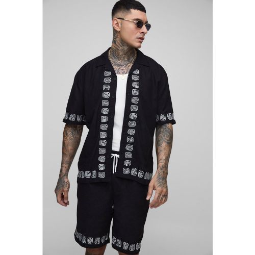 Tall - Ensemble oversize à broderie avec short - 2XL - Boohooman - Modalova