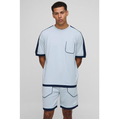 Ensemble oversize à manches longues avec t-shirt et short - MAN - S - Boohooman - Modalova
