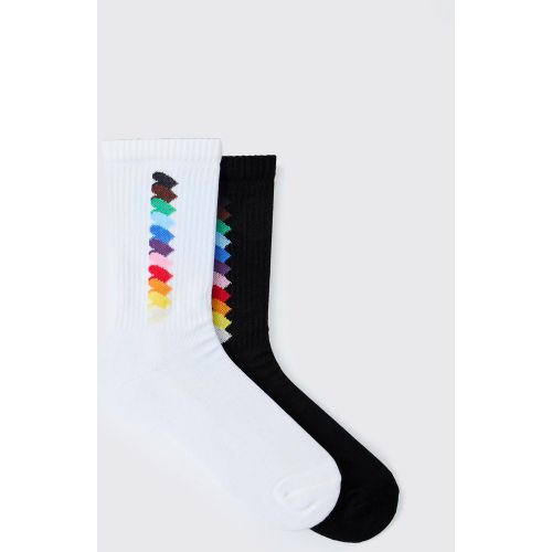 Chaussettes à imprimé arc-en-ciel - Pride - ONE SIZE - Boohooman - Modalova