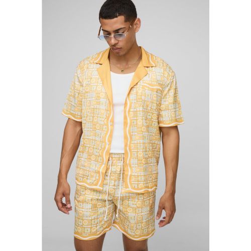 Ensemble oversize satiné à imprimé abstrait - S - Boohooman - Modalova
