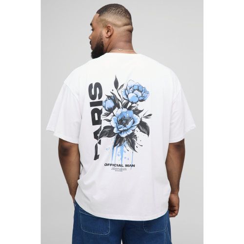 Grande taille - T-shirt oversize à imprimé Paris - 2XL - Boohooman - Modalova