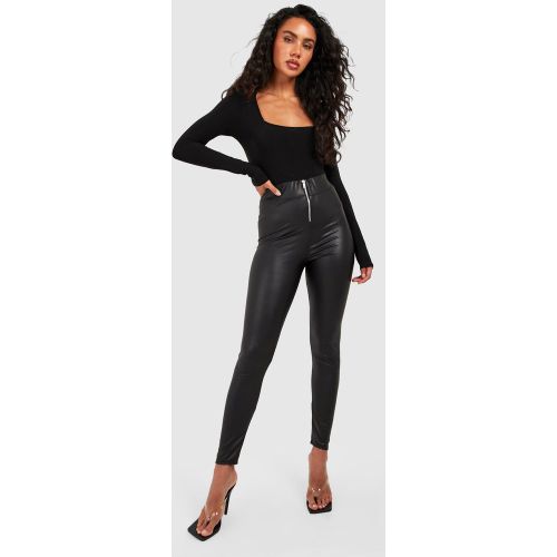 Legging Zippé Effet Mouillé - 44 - boohoo - Modalova