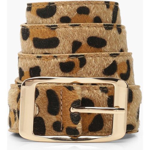 Ceinture À Motif Léopard Et Boucle Dorée - One Size - boohoo - Modalova