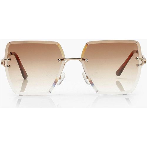 Lunettes De Soleil Oversize Carrées À Verres - One Size - boohoo - Modalova