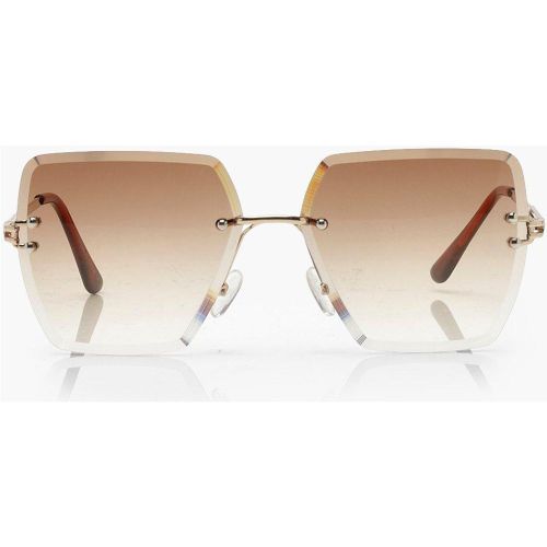 Lunettes De Soleil Oversize Carrées À Verres - One Size - boohoo - Modalova