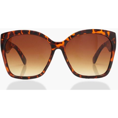 Lunettes De Soleil Oversize Effet Écaille De Tortue - One Size - boohoo - Modalova