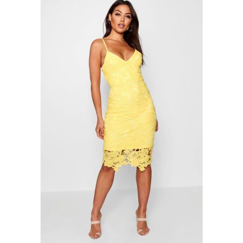 Robe Mi-Longue En Dentelle À Bretelles - 34 - boohoo - Modalova