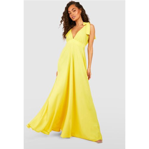 Robe Longue Nouée Aux Épaules À Décolleté Plongeant - 44 - boohoo - Modalova