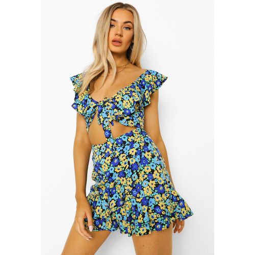 Top À Volants Et Fleurs Avec Short - 38 - boohoo - Modalova