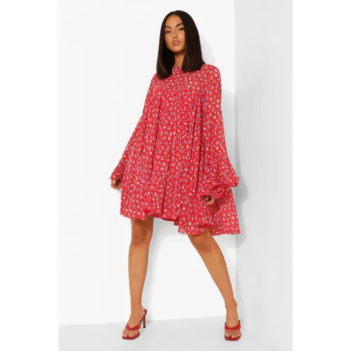 Robe Babydoll Plissée À Fleurs - 36 - boohoo - Modalova