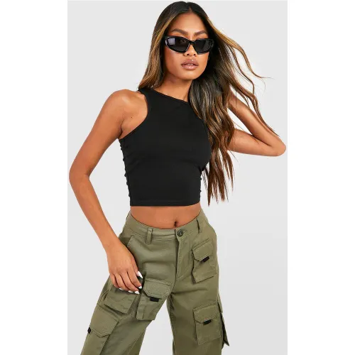 Crop Top À Dos Nageur Basique - 34 - boohoo - Modalova