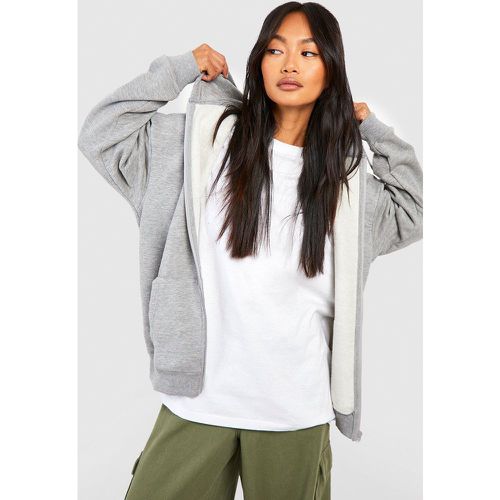 Sweat À Capuche Zippé Oversize - boohoo - Modalova