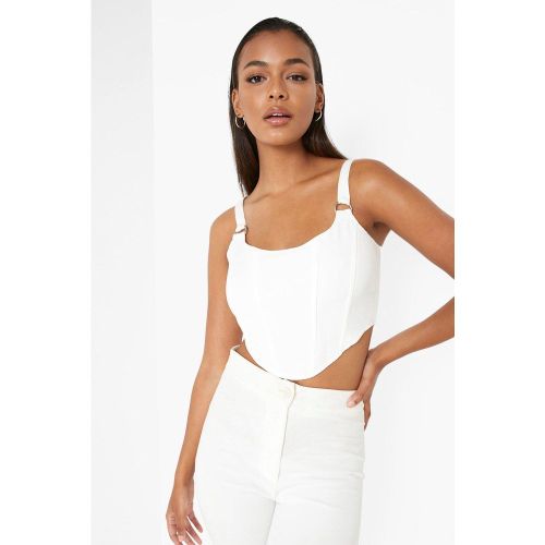 Crop Top Style Corset Avec Lacets - 36 - boohoo - Modalova