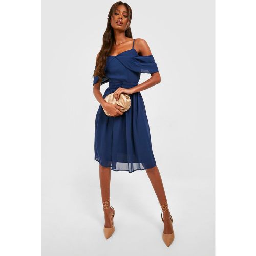 Robe Mi-Longue Drapée À Épaules Dénudées - 42 - boohoo - Modalova